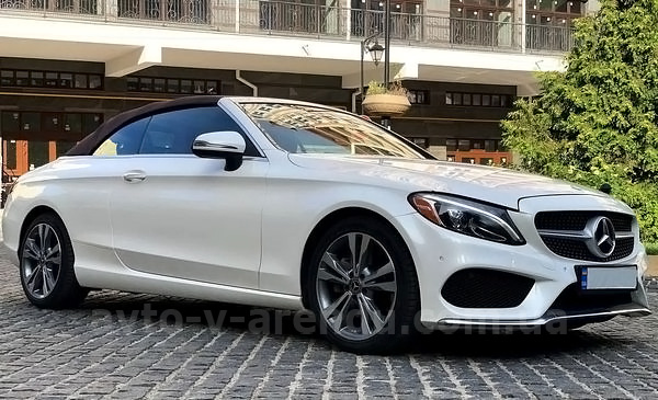 Оренда авто Mercedes Benz C300  кабріолет з водієм. Прокат кабріолета Мерседес C300 без водія у Києві