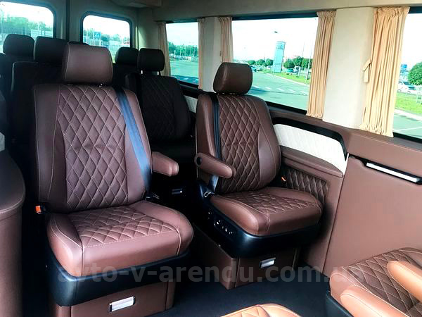 Оренда віп мікроавтобуса Mercedes Sprinter VIP білий на 8 місць з водієм і без водія у Києві